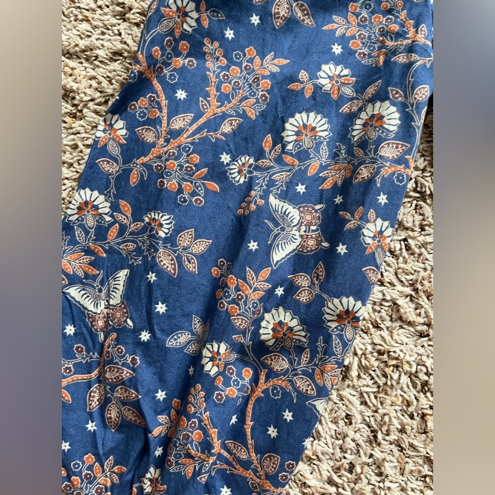 House of Harlow 1960 Nastassia blue and orange floral billowy puff sleeve - Picture 12 of 16